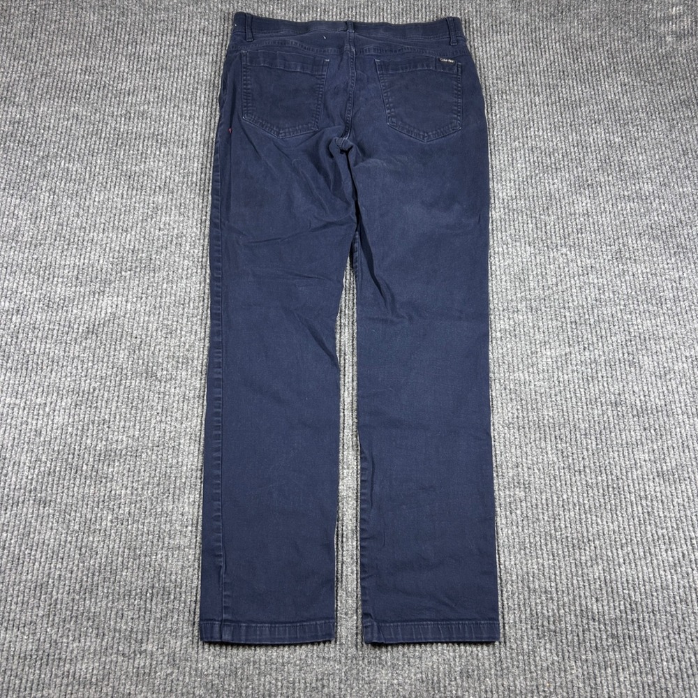 Calvin Klein Pants Men's 32x32 Infinite Flex Waist Slim Fit Blue Chino Casual